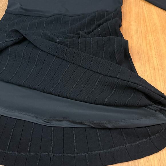 Soft Surroundings Dress XL Black Long Sleeve Midi Pleated Shimmer - Picture 8 of 12